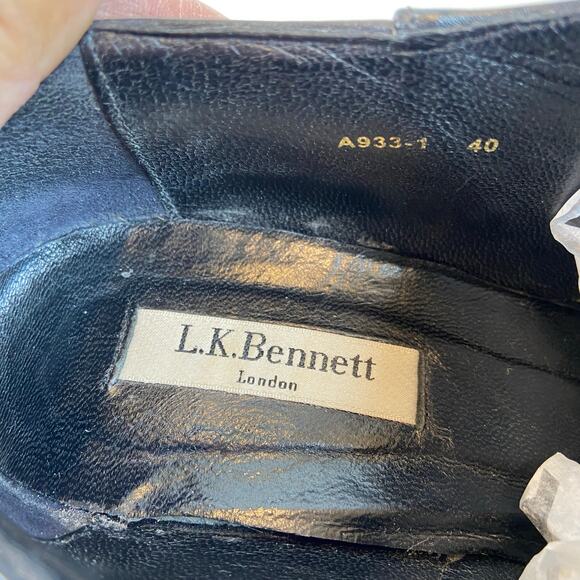 L.K. Bennet London Black Leather Platform Bootie Size 40 / US Size 10 - Picture 10 of 15